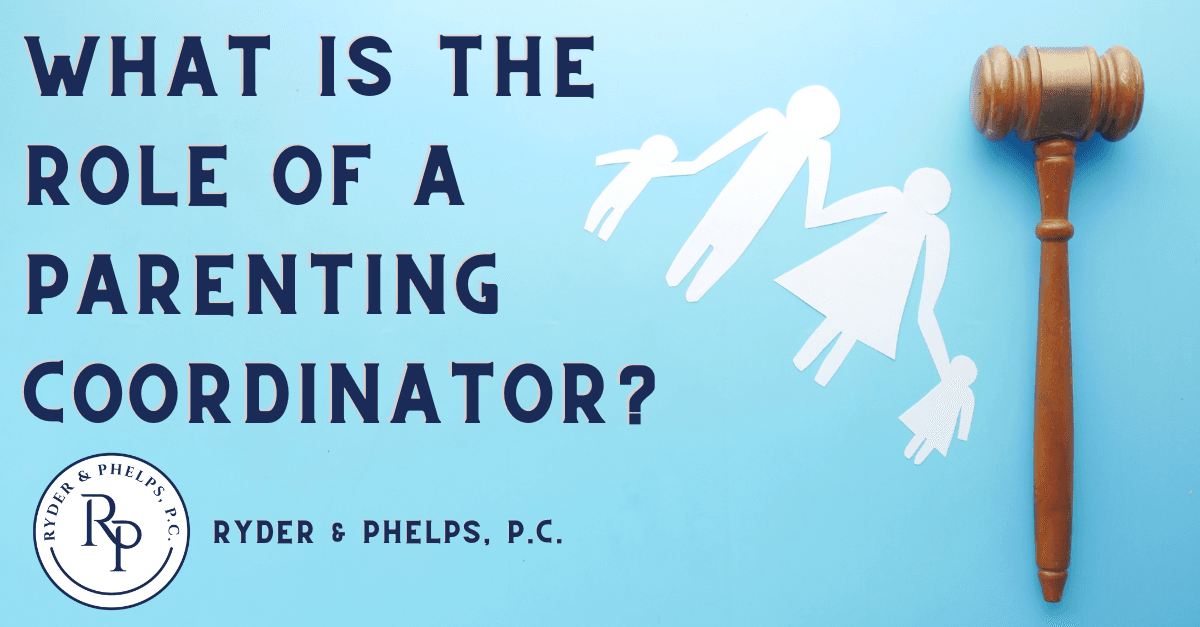 Silhouette of family with judge's gavel